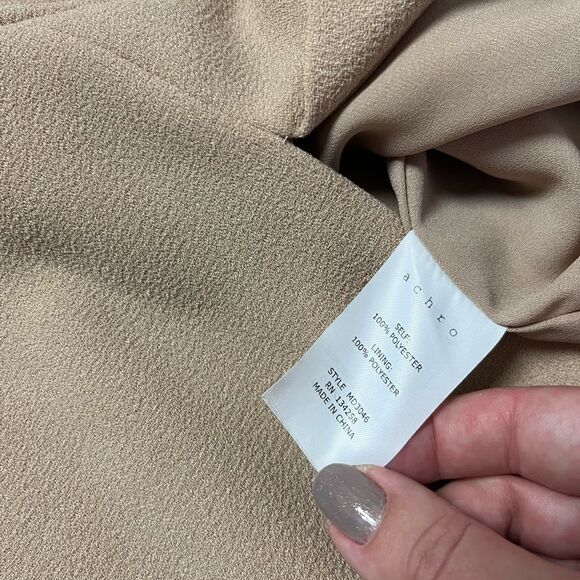 Achro Sand Beige Front Slit Dress Size S - Picture 7 of 7